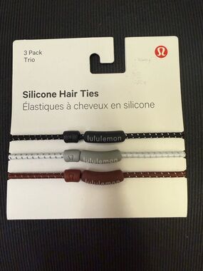 lululemon athletica Silicone Hair Ties Trio - Black, Gray, Brown